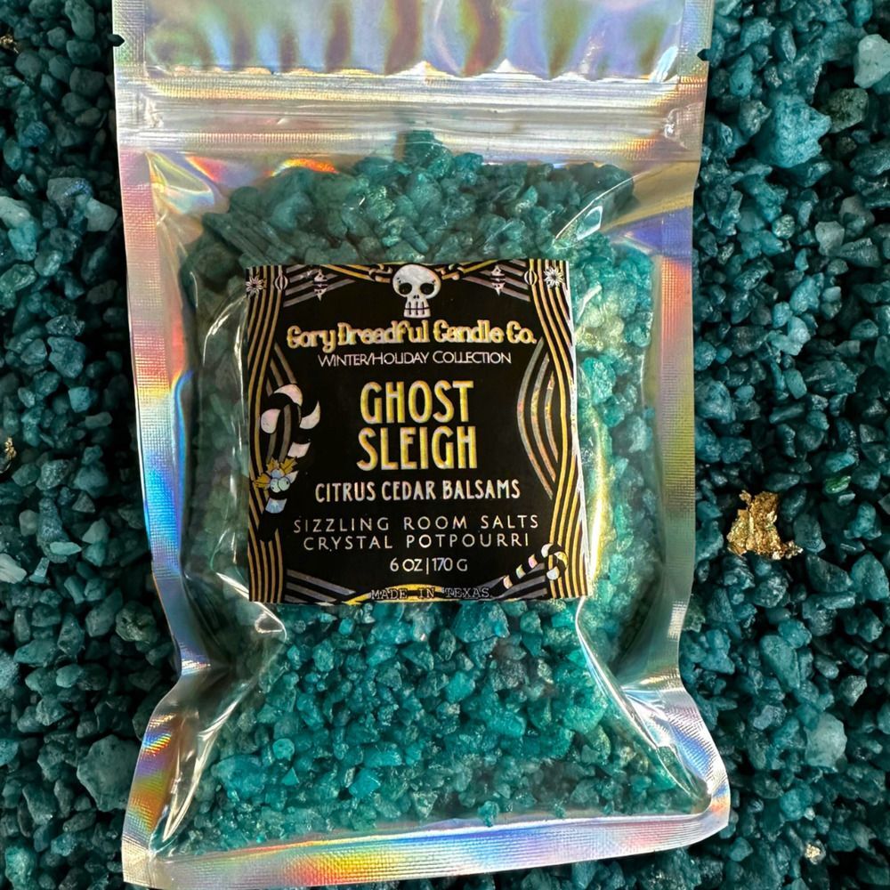 Ghost Sleigh Sizzling Room Salt Crystal Potpourri: Citrus Cedar Balsam Scent